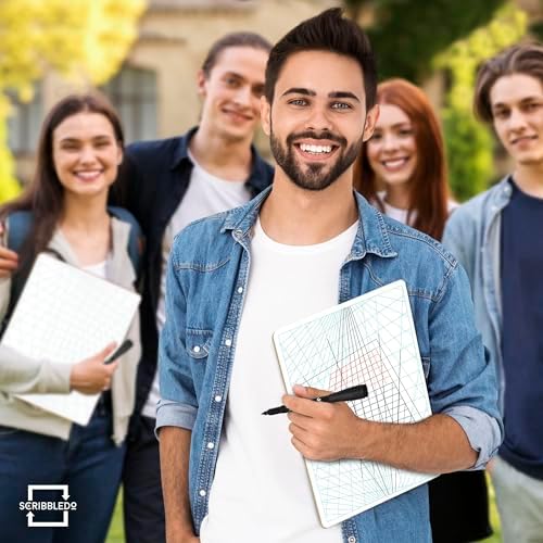 3 Point Perspective Grid 11”x14” Double-Sided Graph Dry Erase Board