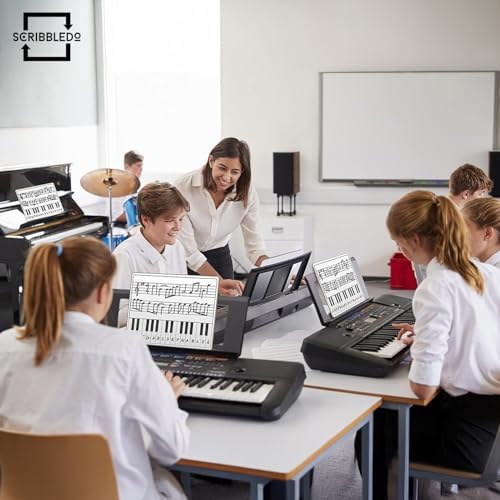 5 Pack 11 x 14 Inch Piano Board Dry Erase Whiteboards Double Sided Music Staff
