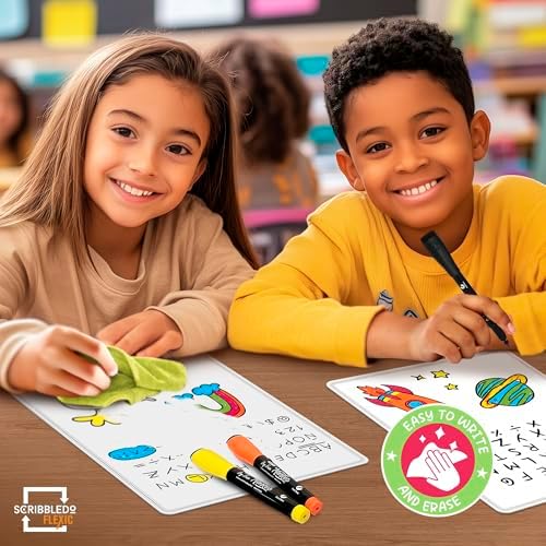 Small White Board Dry Erase Sheets 9"x12" 10 Pack