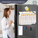 Weekly Meal Planner Dry Erase Magnetic 13"x17" with 6 Markers