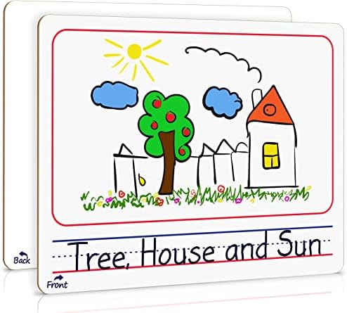 2 Pack Double Sided Lined Dry Erase Board 9x12