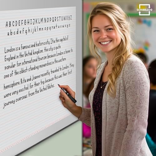 30”x24” Magnetic Dry Erase Lined Notebook Paper