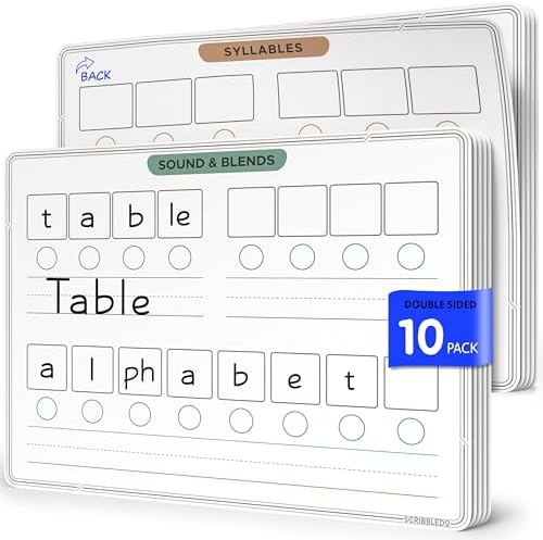 Phonemic Awareness Sounds & Blends Dry Erase Sheets 9”x12” Phonics (10 Pack)