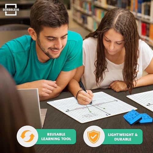 24 Pack Dry Erase XY Axis Graph Lap Board 9" x 12" Double Sided