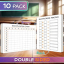 Dry Erase Multiplication Chart White Board Double Sided 9" x 12" (10 Pack)