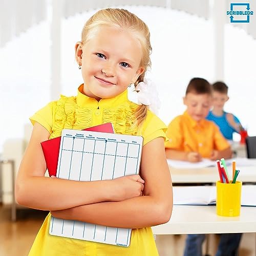 Dry Erase Long Division & Place Value Whiteboard 9 x 12 Inch Double Sided