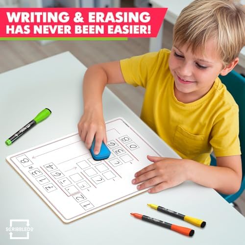 11”x14” Double-Sided Division Dry Erase Board with Boxed Layout 2-Digit Divisors