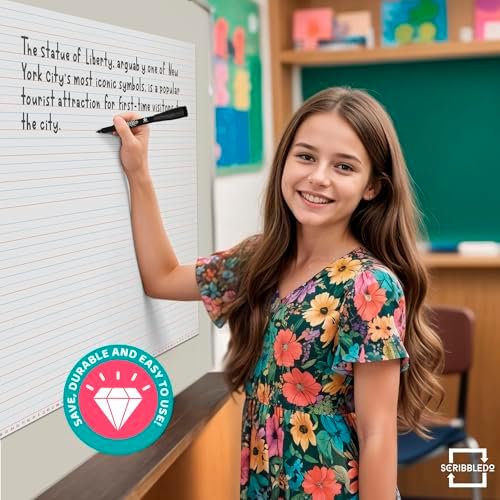 30”x24” Magnetic Dry Erase Lined Notebook Paper