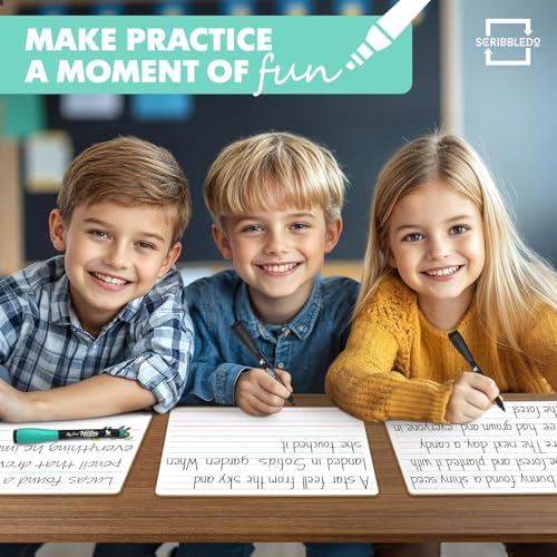 24 Pack Double Sided Lined Whiteboard Dry Erase Boards 9x12