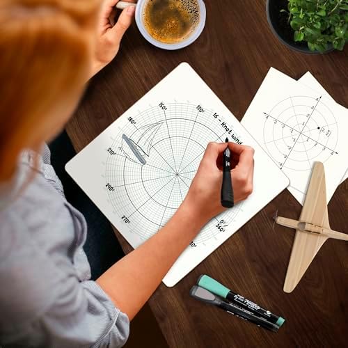 12"x12" Double-Sided Circular & Polar Grid Dry Erase Board