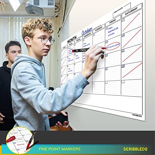 24"x36" Dry Erase Wall Calendar Kit with Markers & Eraser