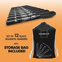 Dry Erase Markers Black Fine Tip with Eraser Cap (36 Pack)