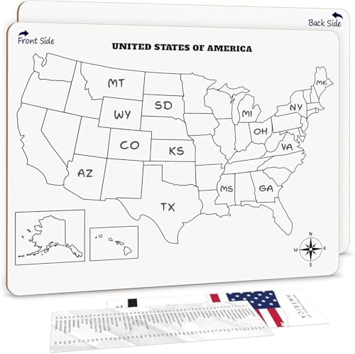 United States Map Dry Erase Board 11”x14”