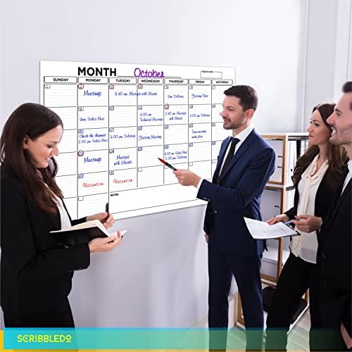 24"x36" Dry Erase Wall Calendar Kit with Markers & Eraser