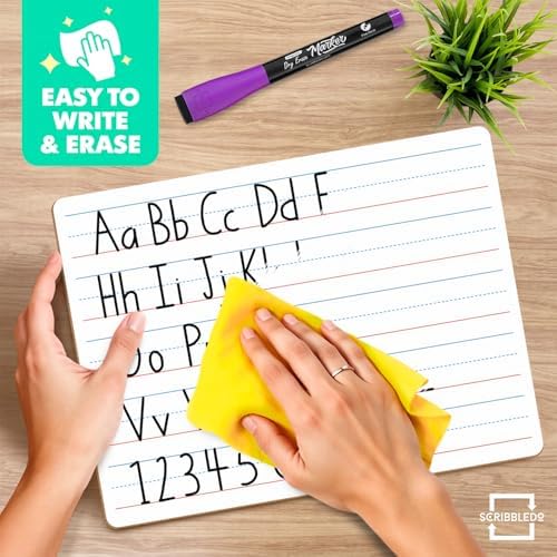 2 Pack Double Sided Lined Dry Erase Board 9x12