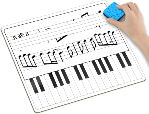 5 Pack 11 x 14 Inch Piano Board Dry Erase Whiteboards Double Sided Music Staff