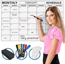24"x36" Dry Erase Wall Calendar Kit with Markers & Eraser
