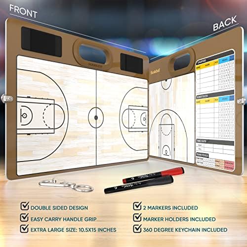 Basketball Dry Erase Whiteboard 15x10.5 Double Sided