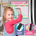 Magnetic Dry Erase Reward Chart 13” X 17” (6 Markers)