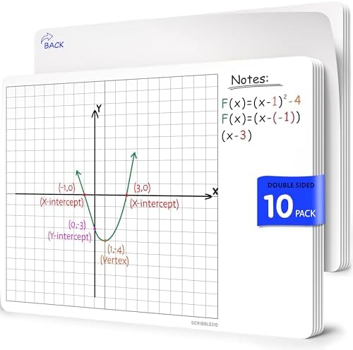 XY Graph Dry Erase Sheets 11”x14” 10 Pack