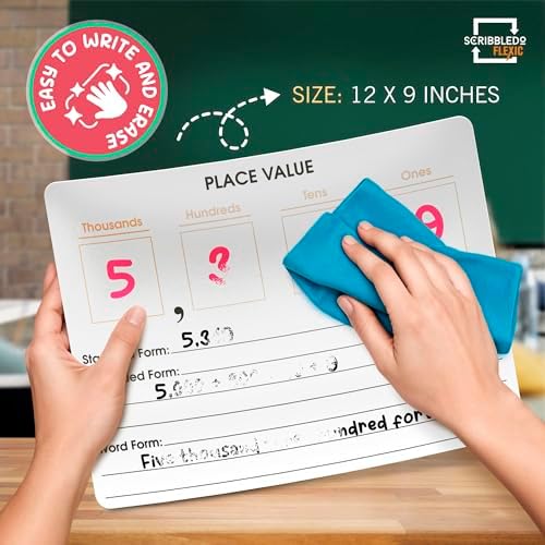 Place Value Chart 9x12 Dry Erase Sheets (10 Pack)