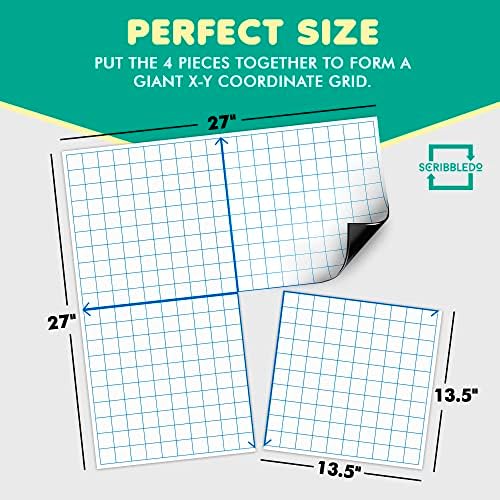 Magnetic Dry Erase XY Coordinate Plane Whiteboard 27" x 27