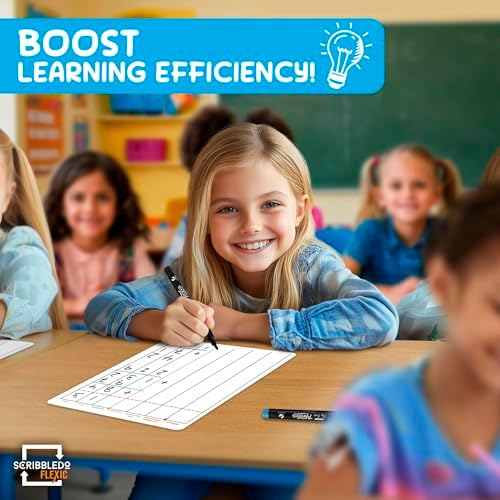 Division & Place Value 9”x12” Dry Erase Sheets (10 Pack)