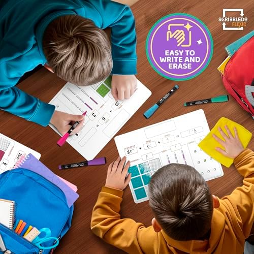 Base Ten Blocks 9”x12” Small White Board Dry Erase Sheets 10 Pack