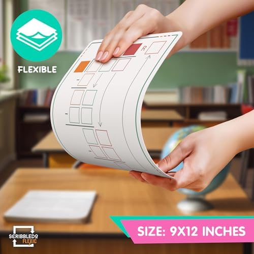 9”x12” Small White Board Dry Erase Sheets 10 Pack
