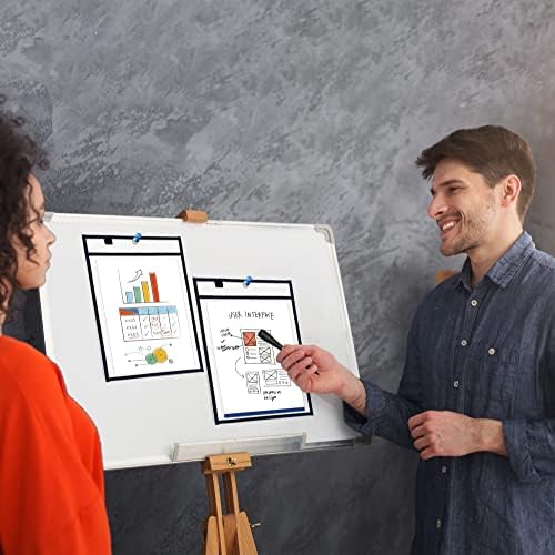 Dry Erase Pockets, Black Heavy Duty Sleeves (6 Pack)