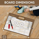 Dry Erase Volleyball Coaching Board 15x10.5” with Rotation Wheel, 2 Markers