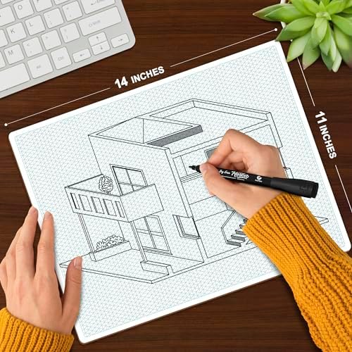 11"x14" Large Double-Sided Isometric Graph Dry Erase Board