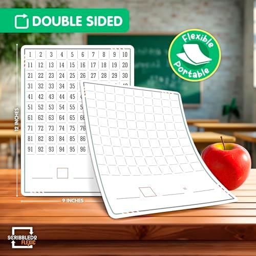 Dry Erase 100 Chart 9”x12” (10 Pack)