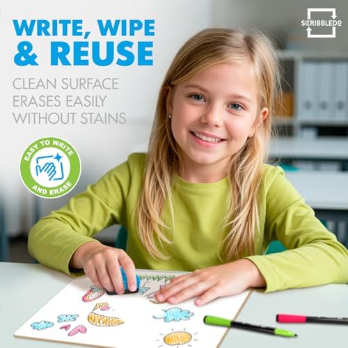 12 Pack 9x12 Inch Double Sided Mini Dry Erase Boards with Erasers