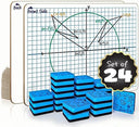 24 Pack Dry Erase XY Axis Graph Lap Board 9" x 12" Double Sided