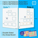 Dry Erase Multiplication Board, 2x1 & 2x2, Double Sided 9"x12" (2 Pack)