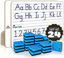 24 Pack Double Sided Lined Whiteboard Dry Erase Boards 9x12