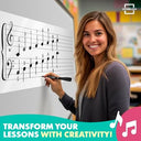 45"x17" Dry Erase Music Staff Lined Magnet