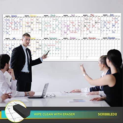 Extra Large 100"x36" 12-Month Dry Erase Whiteboard Monthly Planner