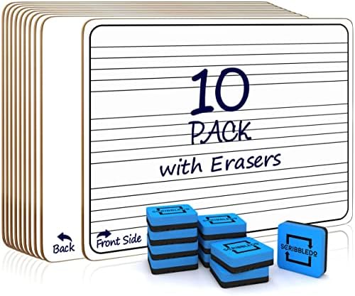 Dry Erase Music Staff Lap White Boards 9"x12" Double Sided (10 Pack)