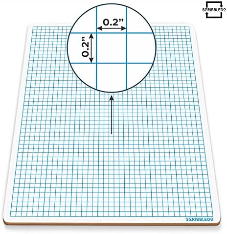 Dry Erase Graph Whiteboard 9" x 12" Double Sided with Grid