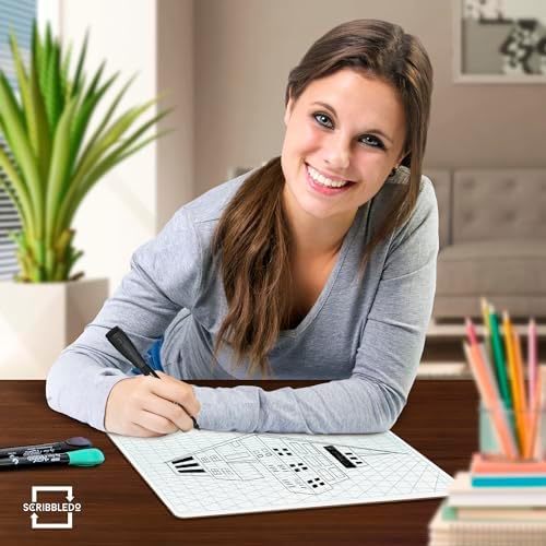 11x14 Double-Sided 2 Point Perspective Grid Dry Erase Board