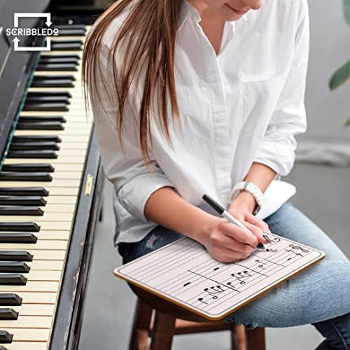 2 Pack Dry Erase Music Staff Lap Whiteboard 9"X12" Double Sided