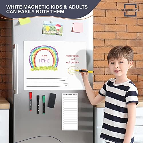 Weekly Meal Planner Dry Erase Magnetic 13"x17" with 6 Markers