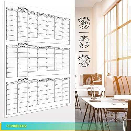 Large 36"x48" Quarterly Dry Erase Wall Calendar