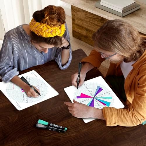 12"x12" Double-Sided Circular & Polar Grid Dry Erase Board