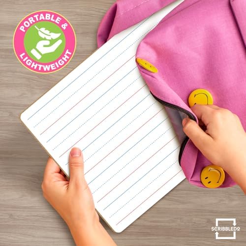 Double Sided Lined Dry Erase Boards 9x12 (10 Pack)