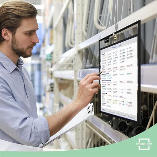 Reusable Dry Erase Pockets with Marker Holder, Assorted Colors (50 Pack)