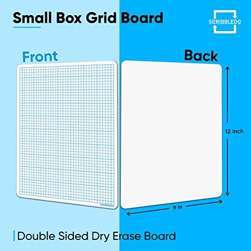 Dry Erase Graph Whiteboard 9" x 12" Double Sided with Grid