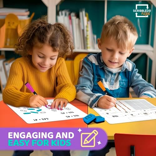 Base Ten Blocks 9”x12” Small White Board Dry Erase Sheets 10 Pack